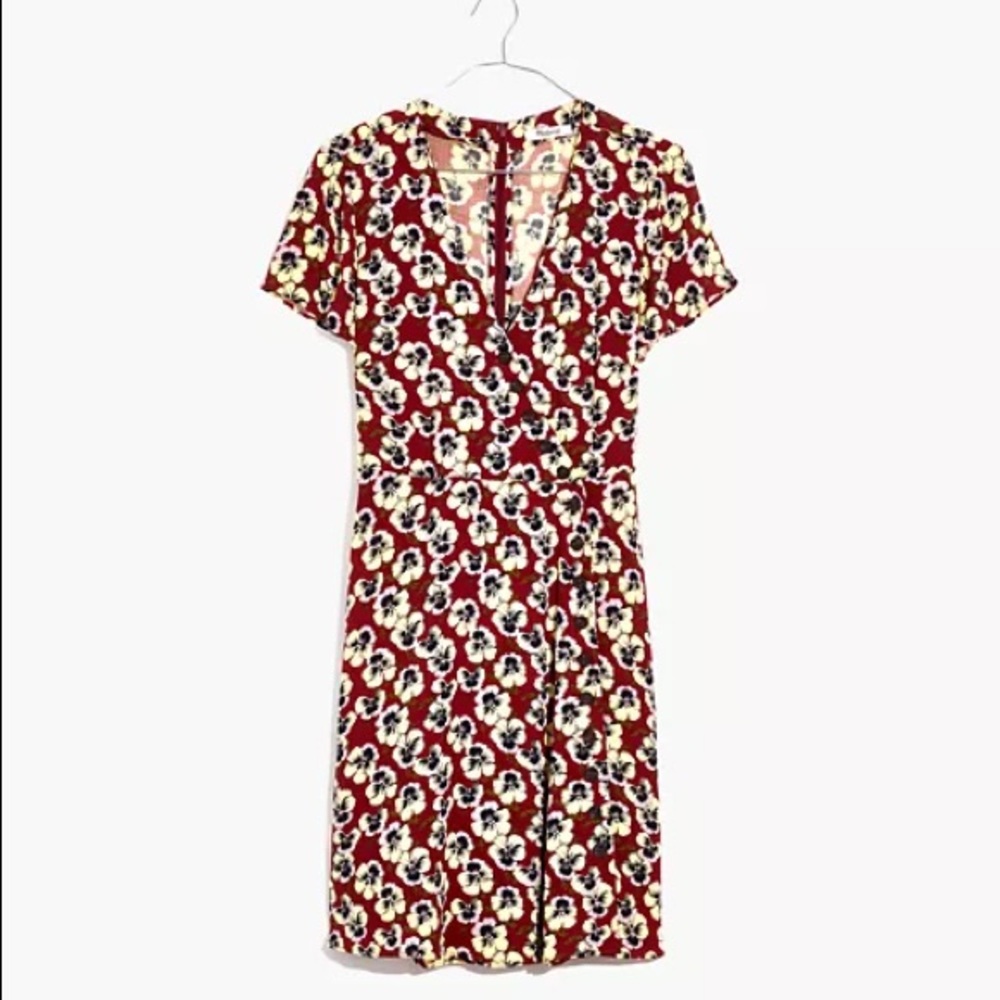 Madewell Button-Wrap Dress in Viola Floral